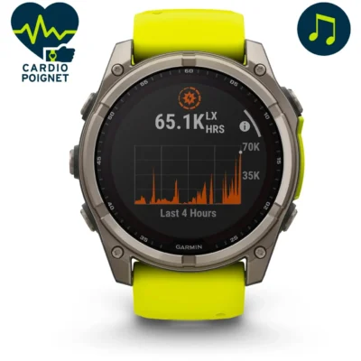 Montre connectée Garmin Fenix 8 Solar Sapphire Titane 51mm