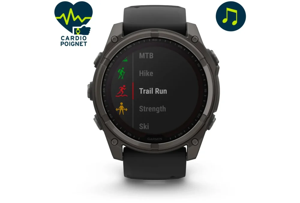 Montre connectée Garmin Fenix 8 Solar Sapphire Titane 51mm