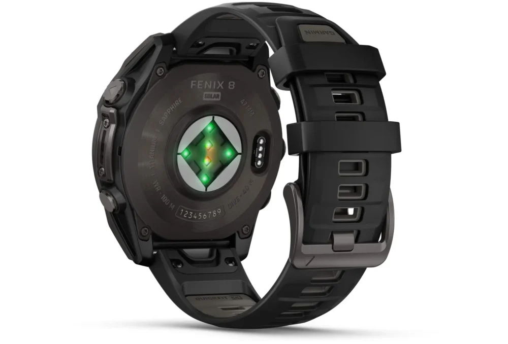 Montre connectée Garmin Fenix 8 Solar Sapphire Titane 47mm Noir – Image 2